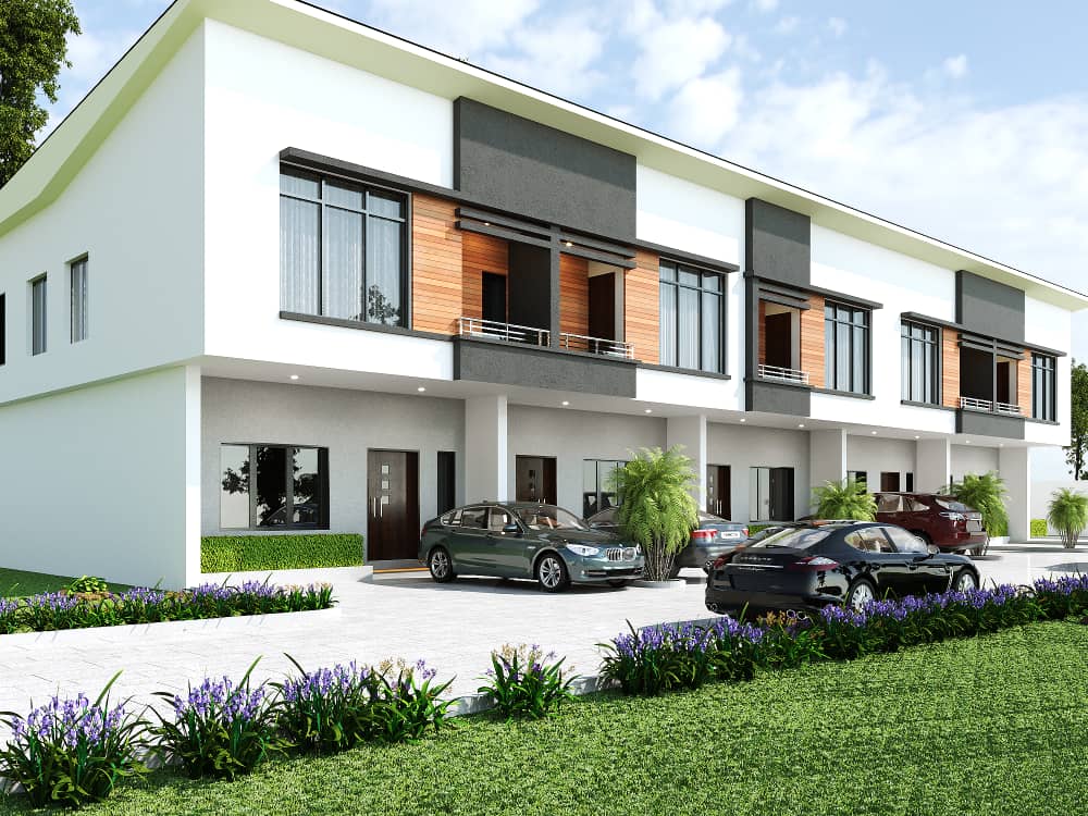 Building with glass facade and green trees